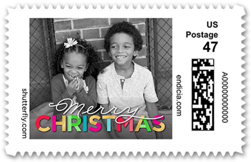 merry christmas custom postage stamp